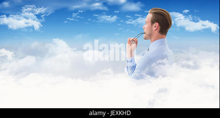 Immagine composita di imprenditore di pensare Foto Stock