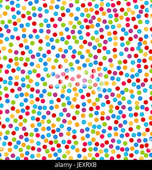 Illustrazione del modello senza soluzione di continuità con i confetti, divertente colorato - Foto Stock