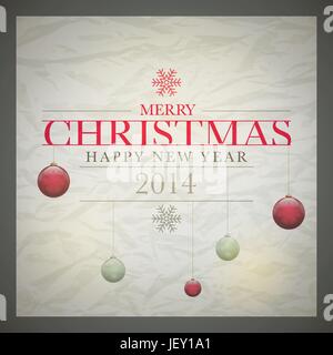 Saluto, nuovo, scheda, natale, vettore, anni, anno, xmas, X-mas, salute, Illustrazione Vettoriale