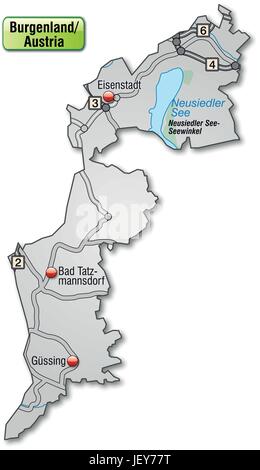 Traffico, trasporto, AUTOSTRADA, AUTOSTRADA, scheda, Burgenland, bordi Illustrazione Vettoriale