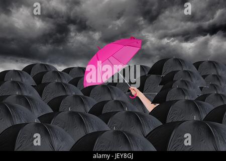 Immagine composita di ombrelloni Foto Stock