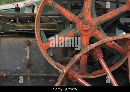 Antico trattore ingranaggi, grande Oregon Steam-Up, antichi Powerland, Brooks, Oregon Foto Stock