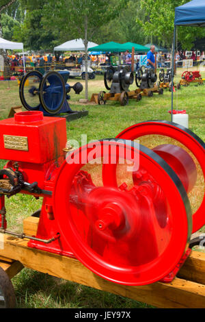 4 hp motore Robertsonville, grande Oregon Steam-Up, antichi Powerland, Brooks, Oregon Foto Stock