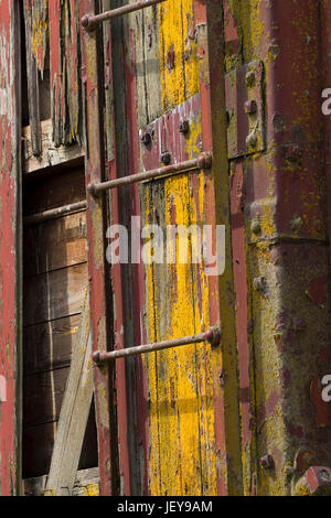 Peelng carrello vernice a Oregon elettrica ferroviaria Museum, grande Oregon Steam-Up, antichi Powerland, Brooks, Oregon Foto Stock