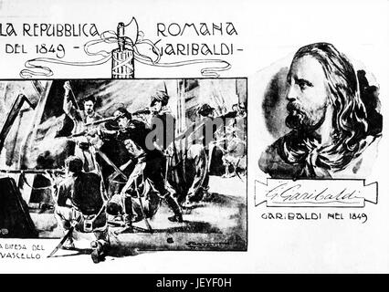 Giuseppe Garibaldi, la repubblica romana, 1849 Foto Stock
