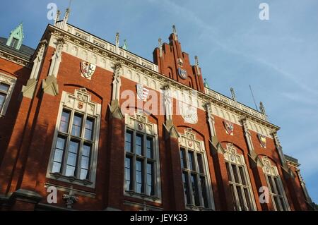 Collegium Novum (nuovo) College dell'Università Iagellonica nella città vecchia di Cracovia, della Polonia, dell'Europa centrale o orientale, Giugno 2017. Foto Stock