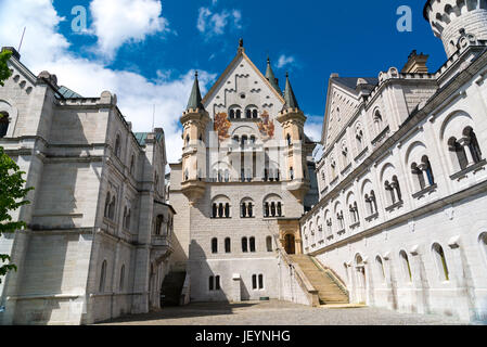 Il Castello di Neuschwanstein. Xix secolo Revival Romanico Palace nel sud-ovest della Baviera, Germania. Foto Stock