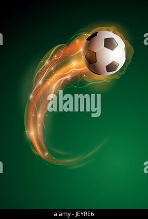 Sfera, fiamme, fiamme, bruciore, Comet, vettore, sport, sport, calcetto, calcio, Illustrazione Vettoriale