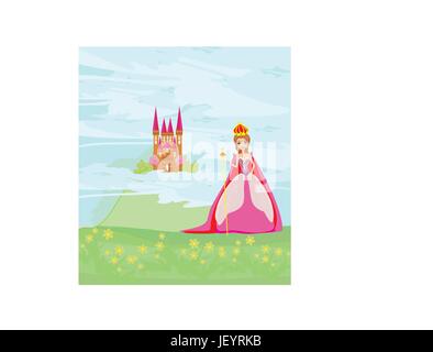 Donna, torre, bella beauteously, Nizza, lady, femmina, famoso, righello Illustrazione Vettoriale