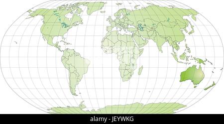 Scheda, Atlas, mappa del mondo, mappa, Australia, scheda Outline, Globe, pianeta, Illustrazione Vettoriale