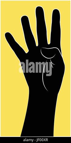 Gesto, gli esseri umani e la tratta di esseri umani, persone, folk, persone, umana, essere umano, una mano, Illustrazione Vettoriale
