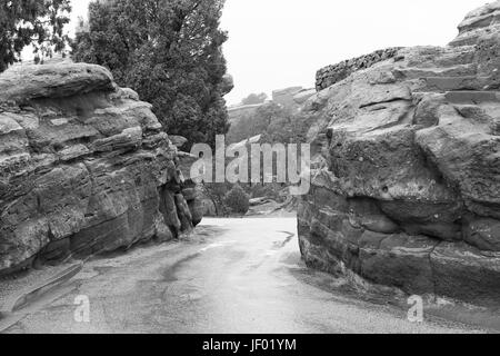 Giardino degli Dei in bianco e nero Foto Stock