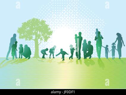 Gli esseri umani e la tratta di esseri umani, persone, folk, persone, umana, essere umano, movimento Illustrazione Vettoriale