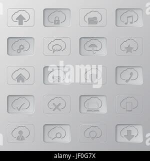 Il cloud, segno, icona, computer, computer, pittogramma, simbolo, il pittogramma, commercio Illustrazione Vettoriale