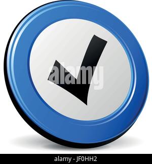Isolato, mark, icona, vettore tick, controllare, blu, ok, isolato, nero, swarthy, Illustrazione Vettoriale