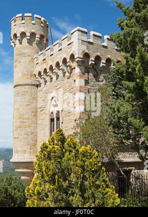 Magdala tower, Rennes le chateau città nel Aude, Francia Foto Stock