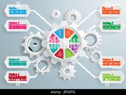 Presentazione, oggetto, spazio, ruota, moderno e modernità, industria, ruote, nero, Illustrazione Vettoriale