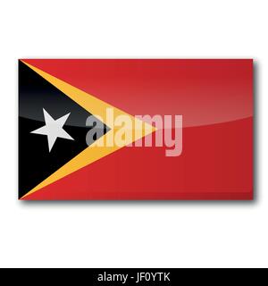 Bandiera di Timor Est Illustrazione Vettoriale
