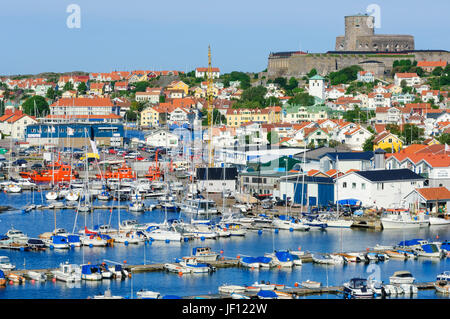 Angolo di alta vista del porto Foto Stock