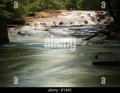 Cascata su terreni fangosi Creek nei pressi di Albright WV Foto Stock