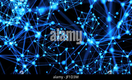 Abstract di punti collegati. Sfondo tecnologico Foto Stock