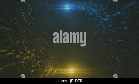 Apertura intro flash di luce, lens flare, particelle Foto Stock