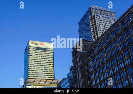 London, Regno Unito - 6 April 2017: HSBC Bank HQ nella città di Londra. HSBC è uno dei più grandi UKs retail e le banche di investimento. Foto Stock