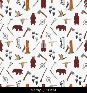 Hunter munizioni pattern senza giunture Illustrazione Vettoriale