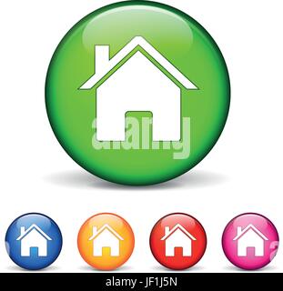 Casa, costruendo, pulsante, lucida, icona, internet, www, worldwideweb, net, web Illustrazione Vettoriale