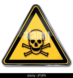Cartelli di avvertimento di sostanze tossiche Illustrazione Vettoriale