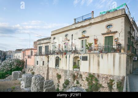 Casa nel centro storico di Siracusa Foto Stock