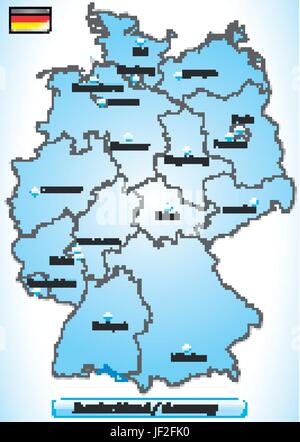 Mappa di Germania Illustrazione Vettoriale