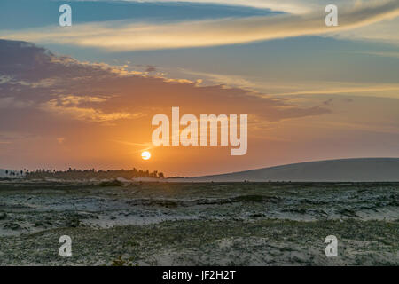 Tramonto al Parco Nazionale di Jericoacoara Dune Foto Stock