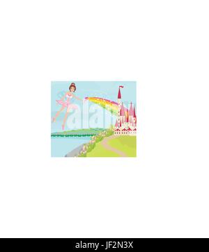 Magic fiabesco Castello principessa Illustrazione Vettoriale