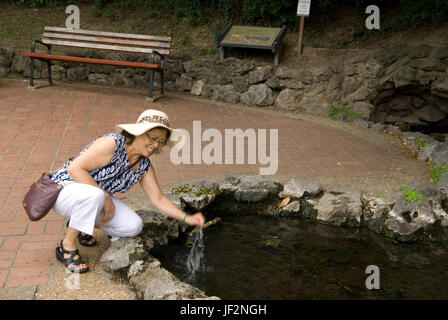 Aprire sorgenti calde nel Parco nazionale di Hot Springs, Arkansas, Stati Uniti d'America. Foto Stock