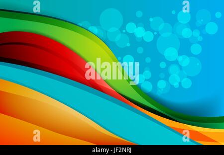 Blu, onde, astratta, curve, gradiente, sfondo, sfondo blu, onde, Illustrazione Vettoriale