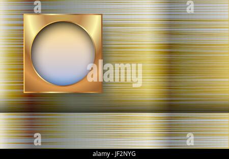 Uno, elemento, gradiente, metallico, sfondo, sfondo, oro, cerchio, uno, Illustrazione Vettoriale