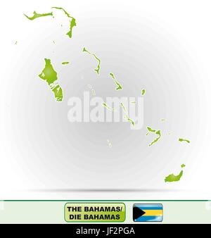 Mappa di bahamas Illustrazione Vettoriale