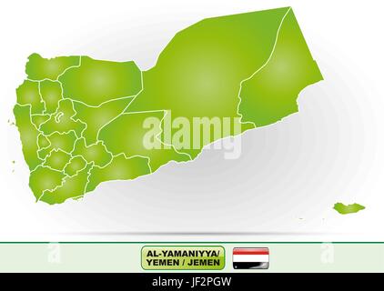 Mappa dello yemen Illustrazione Vettoriale