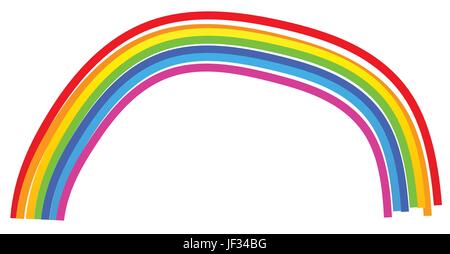 Abstract elemento arcobaleno su bianco. Semplice stile cartoon rainbow Illustrazione Vettoriale