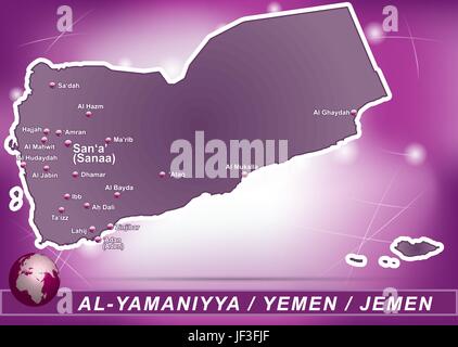 Mappa dello yemen Illustrazione Vettoriale