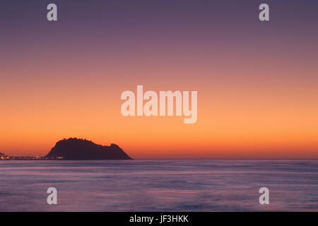 Getaria mouse in Gipuzkoa al tramonto Foto Stock