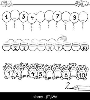 Matematica educative nella pagina di colorazione Foto Stock