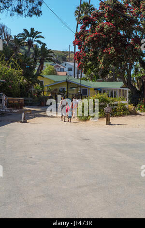 La strada che conduce al Crystal Cove storico quartiere parte del Crystal Cove stato Parco California USA Foto Stock