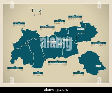 Mappa moderno - tirol a Illustrazione Vettoriale