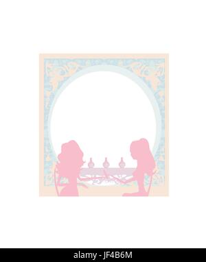 Signora facendo manicure nel salone di bellezza Illustrazione Vettoriale