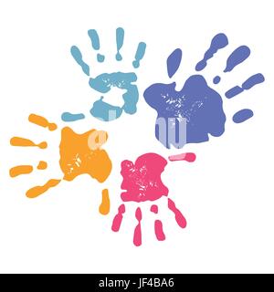 Famiglia handprint Illustrazione Vettoriale