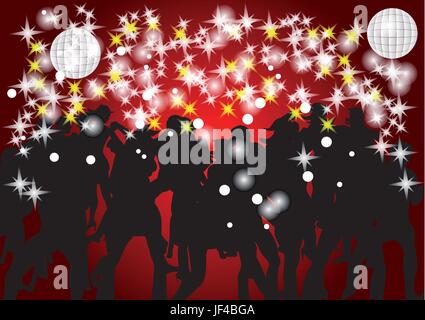 Discoteca, gli esseri umani e la tratta di esseri umani, persone, folk, persone, umana, uomo, Illustrazione Vettoriale