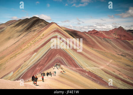 La Rainbow Mountain, Perù Foto Stock