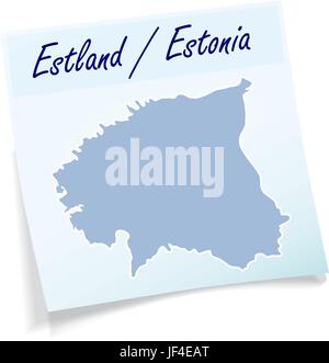 Estonia come su un blocco note Illustrazione Vettoriale